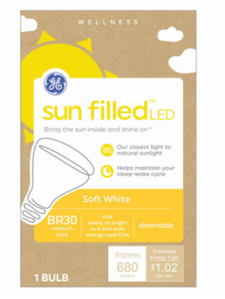 GE 93129186 Sun Filled Replacement LED Light Bulb, Soft White