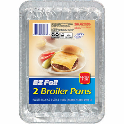 Hefty Z90908 EZ Foil Grease Absorbing Broiler Pan, 2 Pack