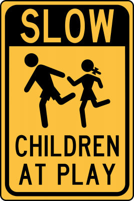 Hy-Ko HW-47 Heavy Duty Aluminum Slow Children Traffic Sign, 12" x 18"
