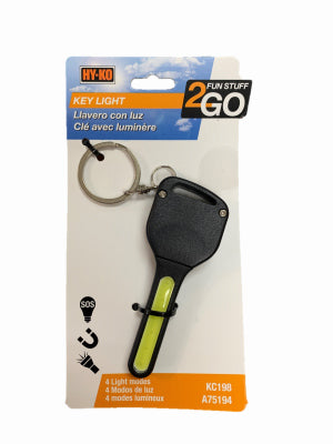 Hy-Ko KC198 Key Shaped LED Flashlight with Key Chain, Silver