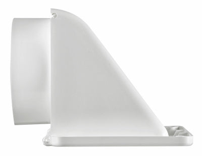 Lambro 144W Double Sided Under Eave Recessed Soffit Exhaust Vent, 4", White Plastic
