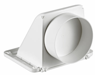 Lambro 144W Double Sided Under Eave Recessed Soffit Exhaust Vent, 4", White Plastic