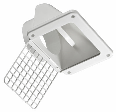 Lambro 144W Double Sided Under Eave Recessed Soffit Exhaust Vent, 4", White Plastic