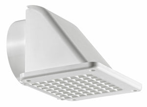 Lambro 144W Double Sided Under Eave Recessed Soffit Exhaust Vent, 4", White Plastic