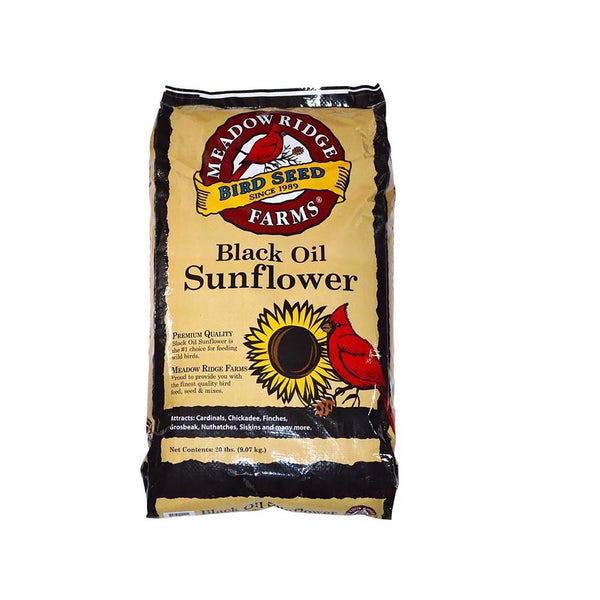 Meadow Ridge Farms B200020 Black Oil Sunflower Bird Seed, 20 Lbs