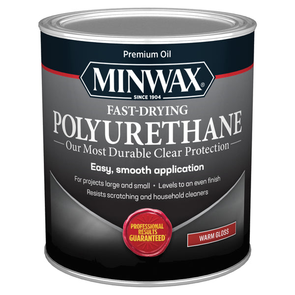 Minwax 63000444  Warm Gloss Clear Oil-Based Fast-Drying Polyurethane, 1 Qt