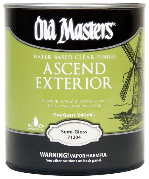 Old Masters 71204 Ascend Exterior Semi-Gloss Clear Water-Based Finish, 1 qt