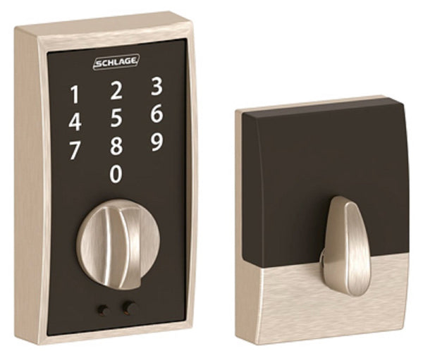 Schlage BE375VCEN619 Century Touch Electronic Deadbolt, Satin Nickel
