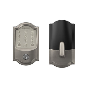 Schlage BE489WBVCAM619 Encode WiFi Deadbolt with Camelot Trim, Satin nickel
