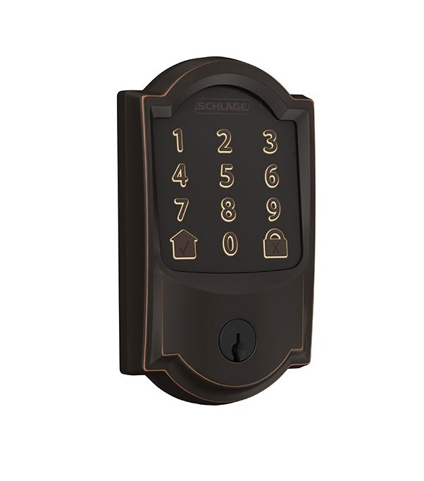 Schlage BE489WBVCAM716 Schlage Encode WiFi Deadbolt with Camelot Trim, Aged Bronze