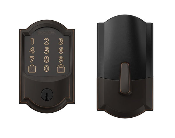 Schlage BE489WBVCAM716 Schlage Encode WiFi Deadbolt with Camelot Trim, Aged Bronze