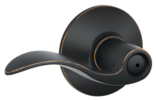 Schlage F40ACC716 Accent Privacy Lever Lock, Aged Bronze