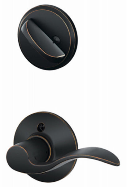 Schlage F59ACC716RH Accent Left Hand Handle Set, Aged Bronze