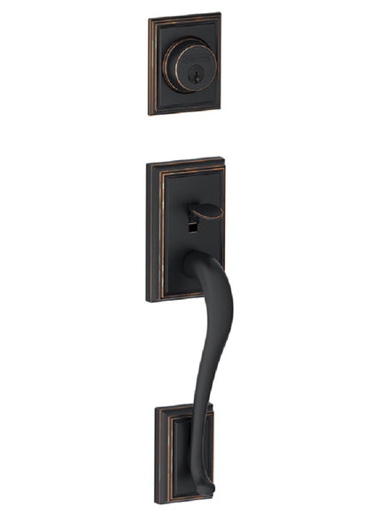 Schlage F58ADD716 Addison Single Cylinder Handle Set, Aged Bronze