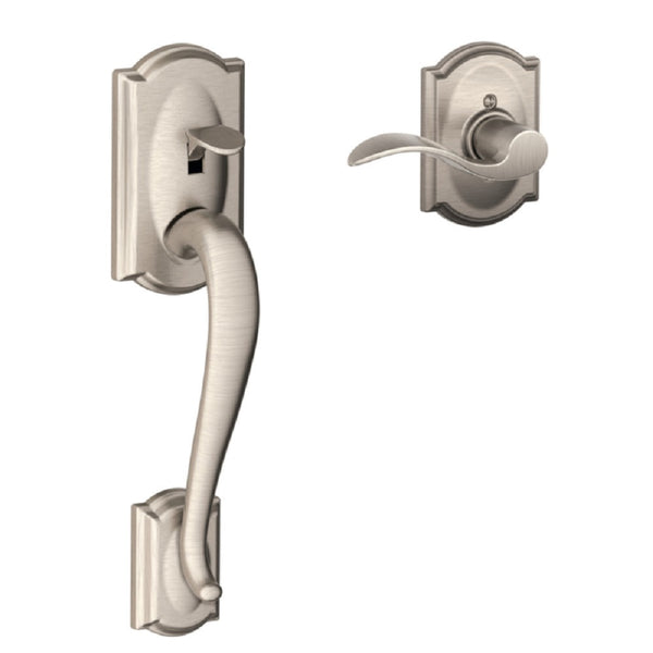 Schlage FE285CAM 619 ACC Camelot Right Handle Set, Satin Nickel