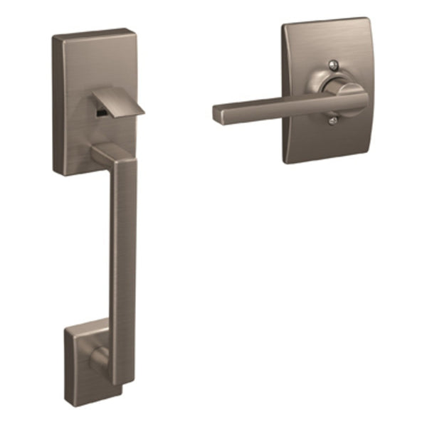 Schlage FE285 V CEN619LATCEN Century Entry Door Handle With Latitude Lever, Satin Nickel