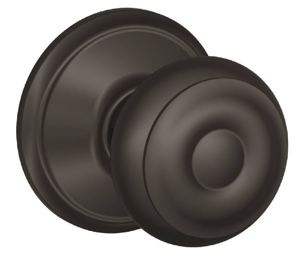 Schlage F10GEO622 Georgian Passage Knob, Matte Black