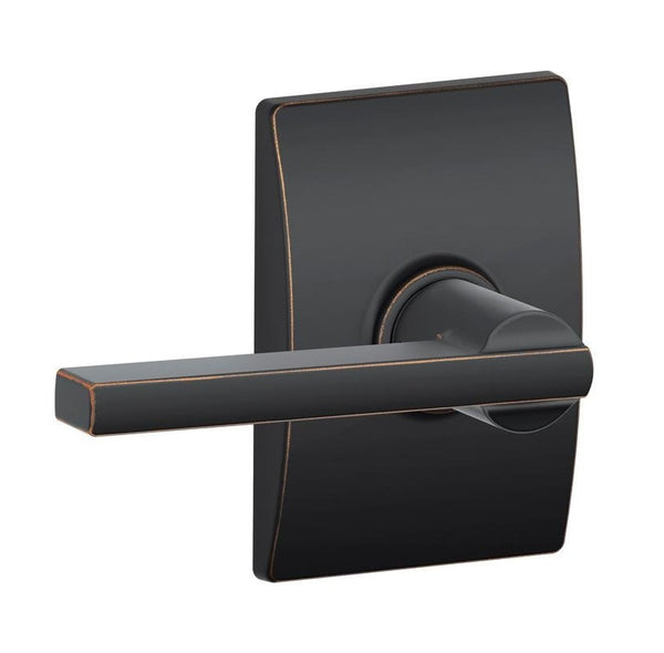 Schlage F10LAT716CEN Latitude With Century Passage Lever, Aged Bronze