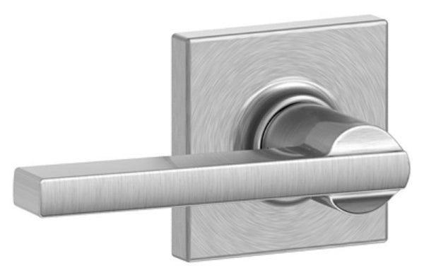 Schlage F10LAT619COL Latitude With Collins Passage Lever, Satin Nickel