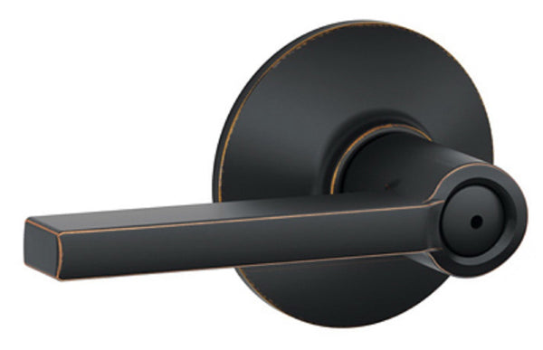 Schlage F40LAT716 Latitude Privacy Lock Lever, Aged Bronze