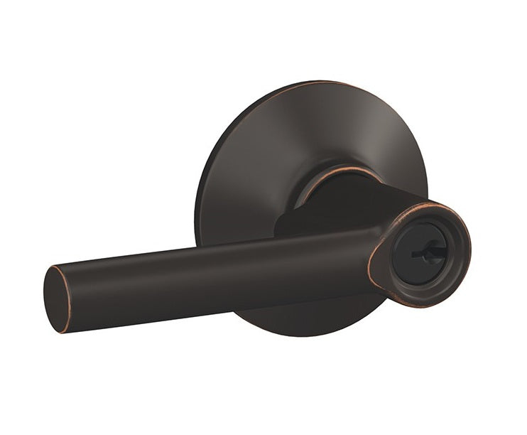Schlage F51VBRW716 Broadway Lever Keyed Entry Lock, Aged Bronze