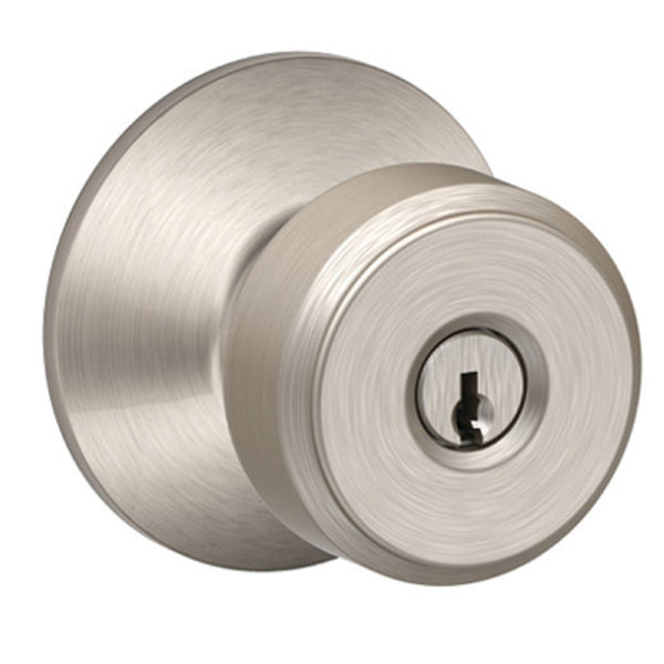 Schlage F51VBWE619 Bowery Entry Door Knob, Satin Nickel