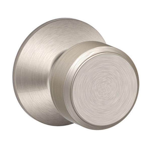 Schlage F10VBWE619 Bowery Passage Door Knob, Satin Nickel