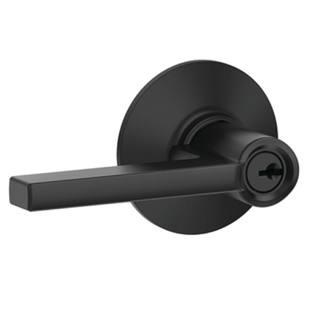 Schlage F51VLAT622 Latitude Key Entry Door Lever, Matte Black