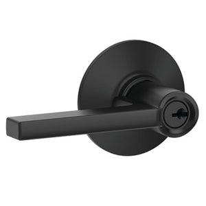 Schlage F51VLAT622 Latitude Key Entry Door Lever, Matte Black