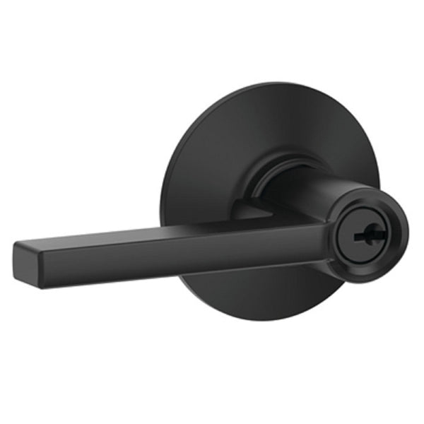 Schlage F51VLAT622 Latitude Key Entry Door Lever, Matte Black