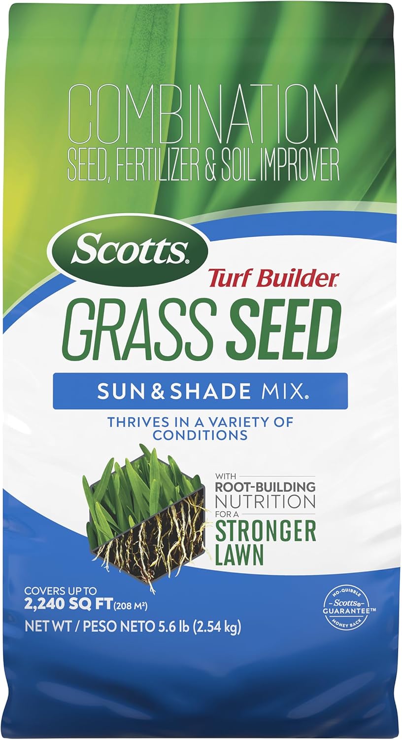 Scotts 18055 Turf Builder Mixed Sun or Shade Fertilizer/Seed/Soil Improver 5.6 lb