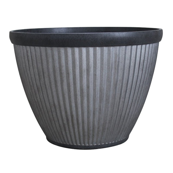 Southern Patio HDR-064787 Planter, 7-2/5 in H, 10 in W, 10 in D, Round, Resin, Rust, Galvanized
