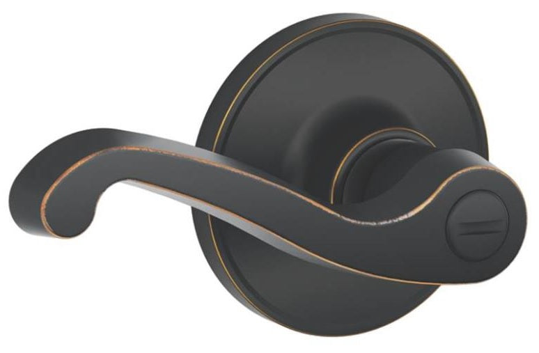 Schlage J40LAS716 J-Series LaSalle Privacy Lever Lockset, Aged Bronze