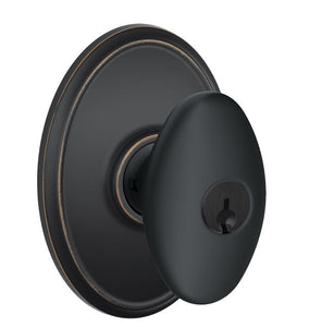 Schlage F51VSIE716WKF Siena Keyed Entrance Lock Door Knob, Aged Bronze