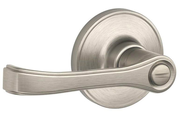 Schlage J40TOR619 Torino Bed and Bath Lever, Satin Nickel