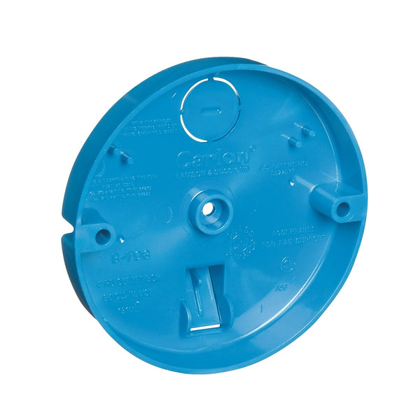 Carlon B708-SHK Ceiling Fan Pan Outlet Box, 1/2 inches L, PVC, Blue