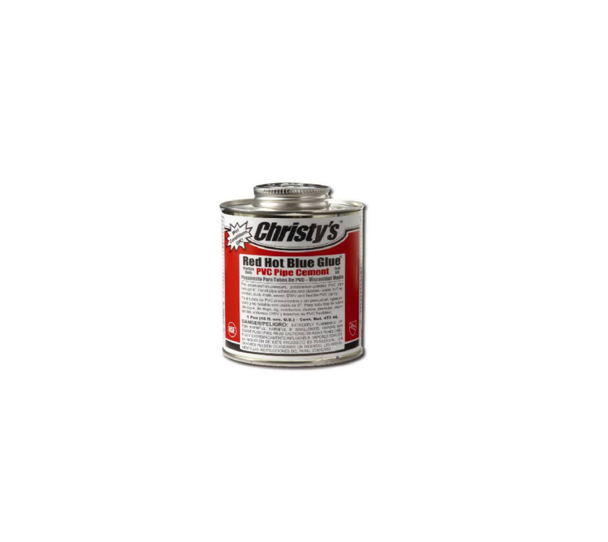 Christy's RH-RHBV-QT-6 Red Hot Blue Glue PVC Pipe Cement, 32 Ounce