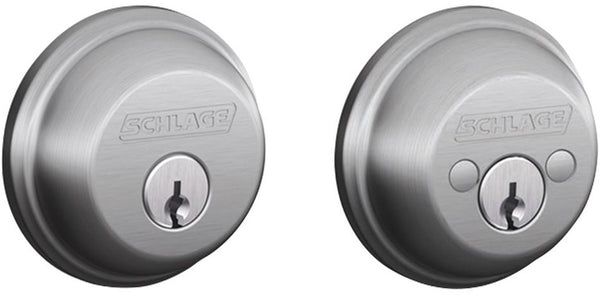 Schlage B62N626 Double Cylindr Deadbolt, K4 Key, Satin Chrome