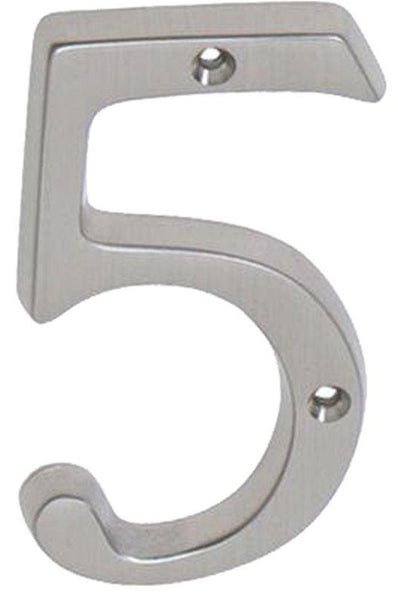 Schlage SC2-3056-619 House Number 5, Satin Nickel, 4"