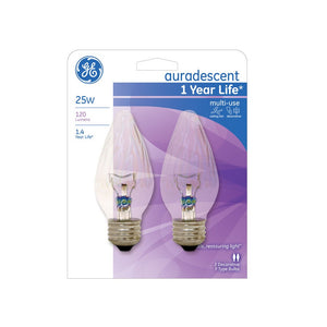 GE 75340 Auradescent Light Bulbs, 25 Watts, 120 Volt