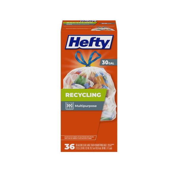 Hefty 00E88662 Recycling Trash Bags, Plastic