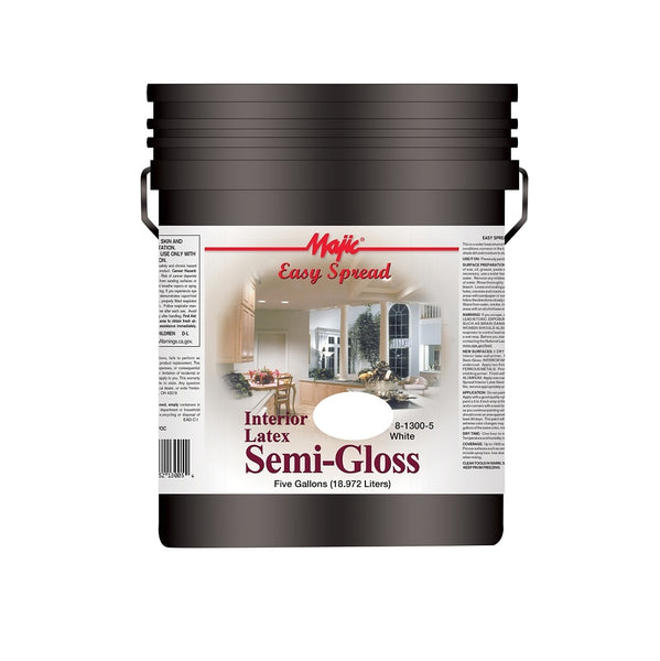 Majic 8-1300-5 Interior Latex Paint, White, 5 Gallon