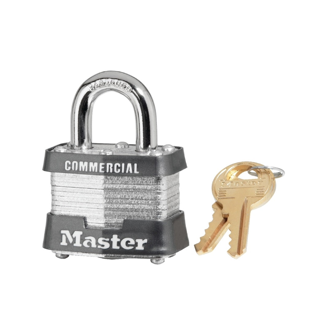 Master Lock 3KA3303 Laminated Steel Padlock, Silver