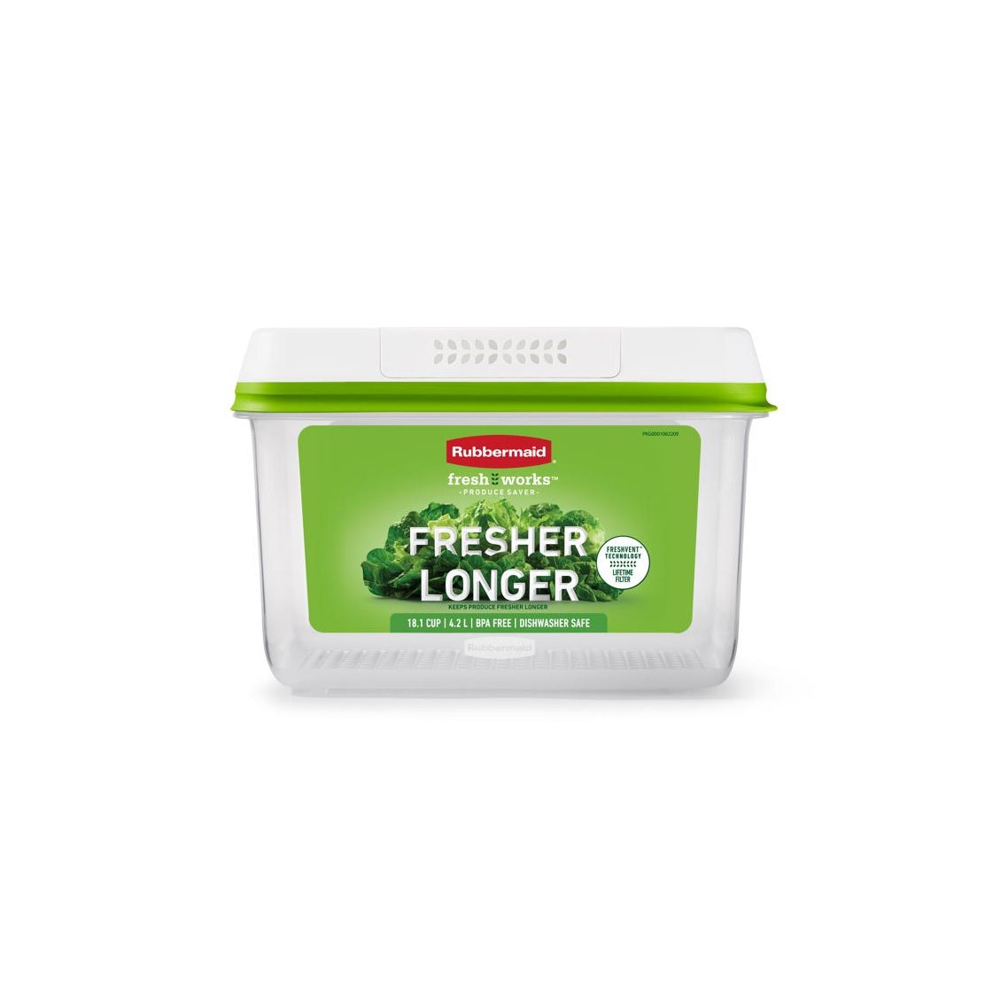 Rubbermaid 2114818 FreshWorks Produce Keeper, Clear, Plastic