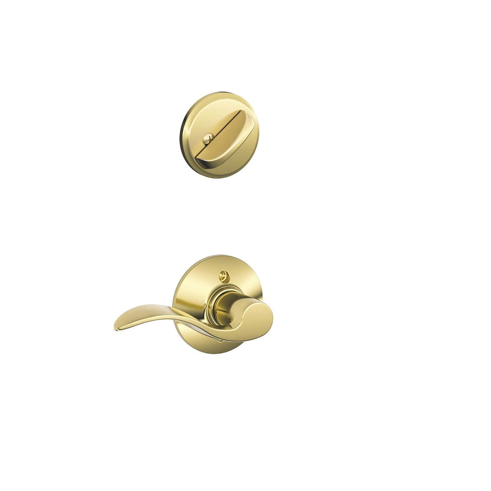 Schlage F59ACC605RH Accent Handleset, Bright Brass