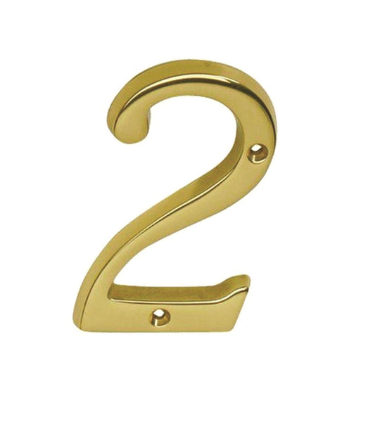 Schlage SC2-3026-605 #2 House Number, Character: 2, Brass