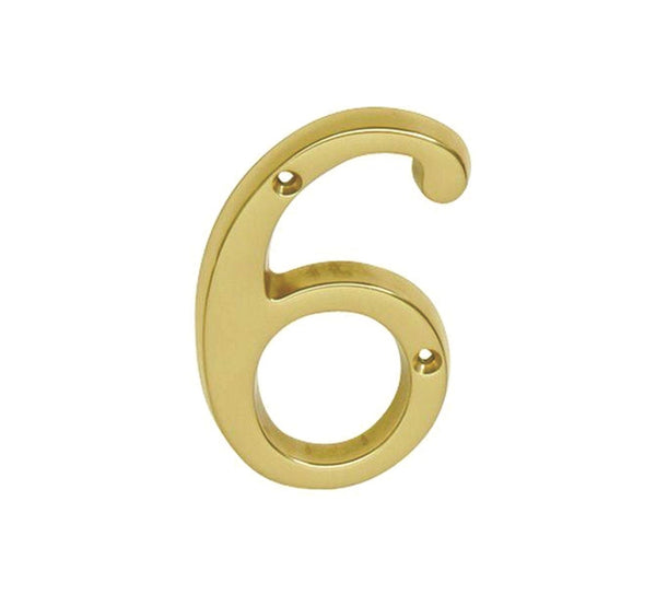 Schlage SC2-3066-605 #6 House Number, Character: 6, Solid Brass
