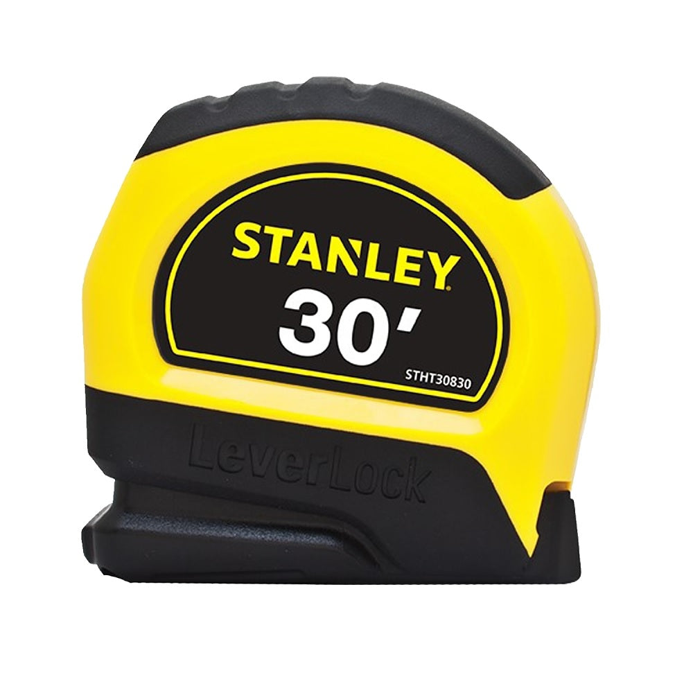 Stanley STHT30830L LeverLock Measuring Tape, 30 Feet x 1 Inch, Black/Yellow