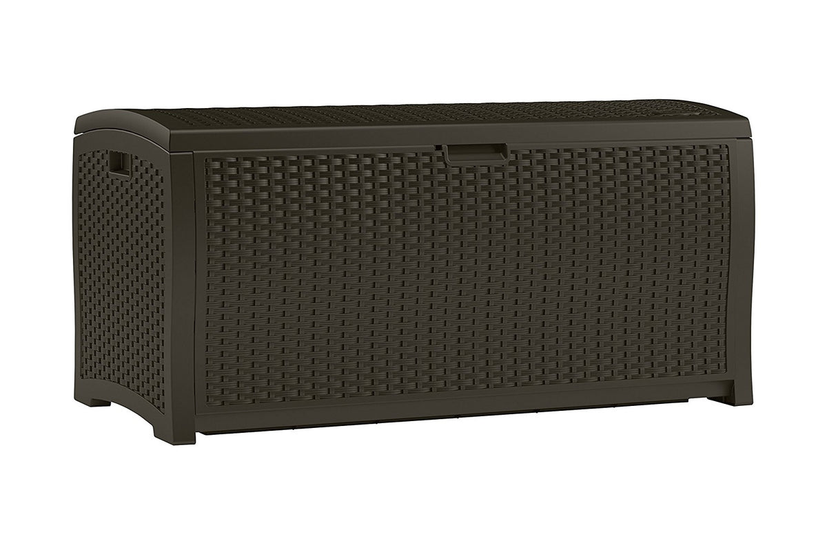 Suncast DBW9200 Resin Wicker Deck Box, Brown, 99 Gallon