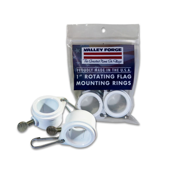 Valley Forge 28219 Rotating Flag Mounting Rings, White, Plastic